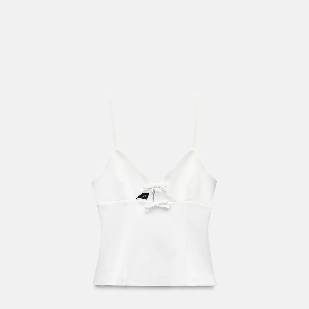 Zara White Bustier Camisole Top